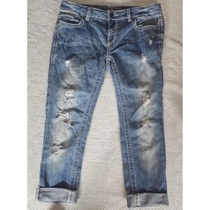 Buckle black  Cropped Blue Women's Jeans